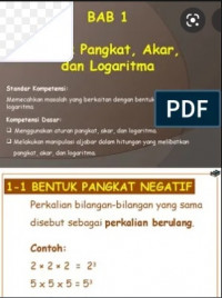 BENTUK AKAR,PANGKAT,DAN LOGARITMA